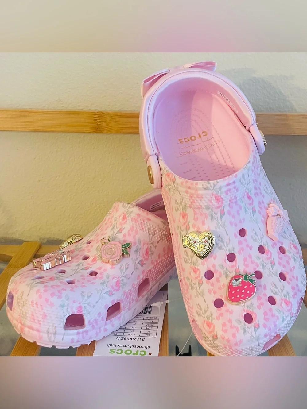 NEW…LoveShackFancy Kids' Pink Floral Classic Clog - Picture 5 of 8